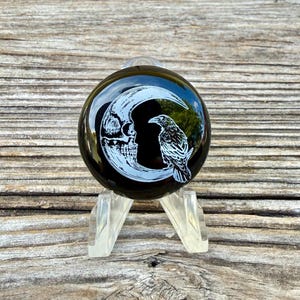 Onyx cabochon for jewelry and wire wrapping, raven cabochon, crow cabochon, engraved stones, engraved cabochon, raven jewelry