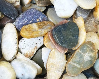 20 lbs river rocks, sliced river rocks, mosaic pebbles, polished pebbles, rocks for painting and crafts