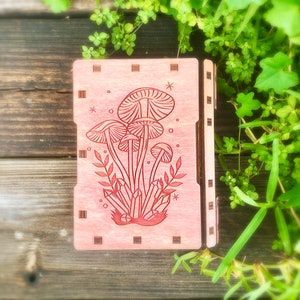 Gepersonaliseerde tarotkaartdoos, tarotkaartdoos, tarotkaartopslag, paddestoelkristallen doos, paddestoelkristallen tarotdoos, paddestoeldoos