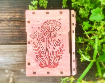 Personalized tarot card box, tarot card box, tarot card storage, mushroom crystal box, mushroom crystal tarot box, mushroom box