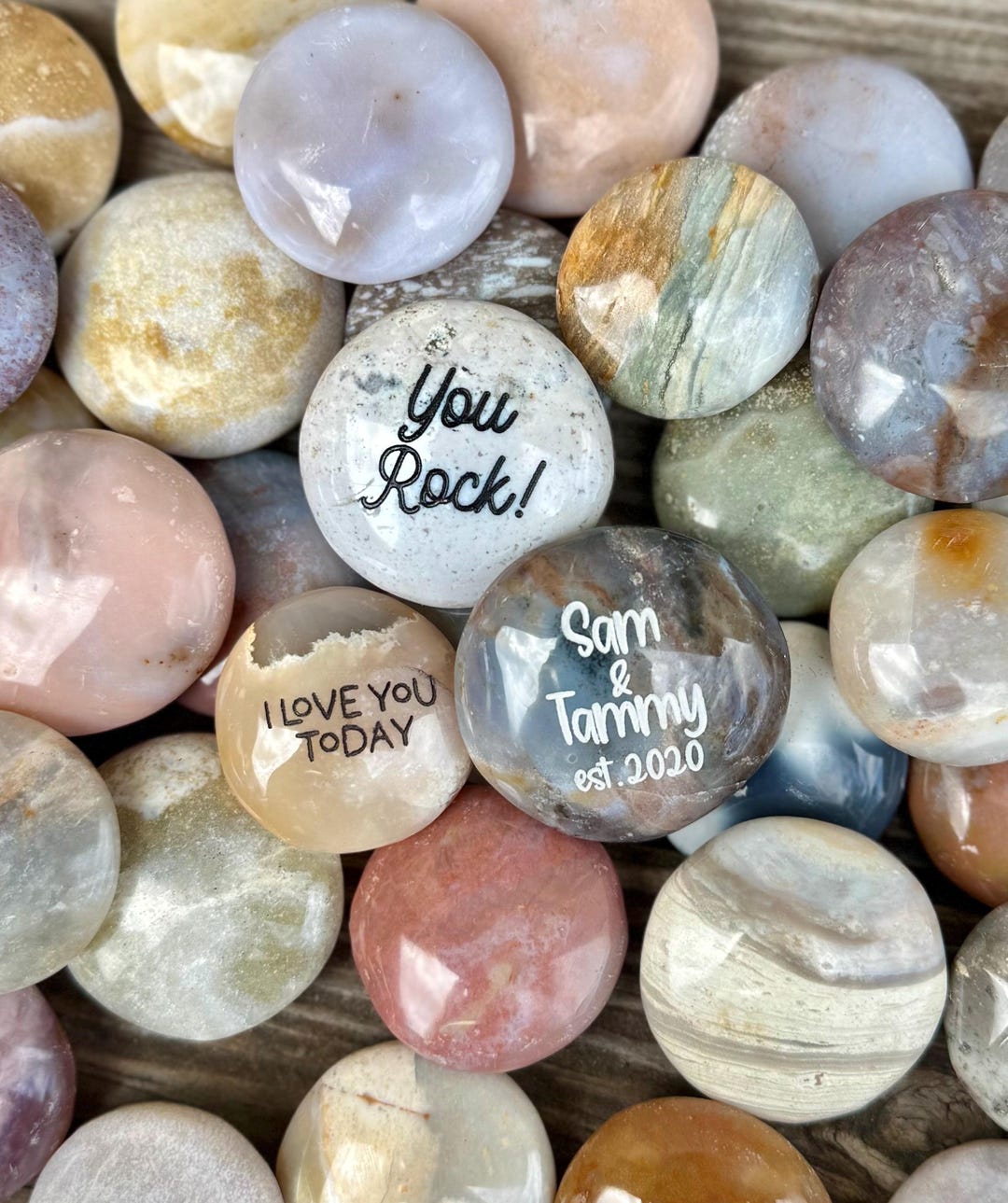 Engraved Big Rocks Personalized Laser Engraved Rocks, Engraved Agate Stones, Custom ...