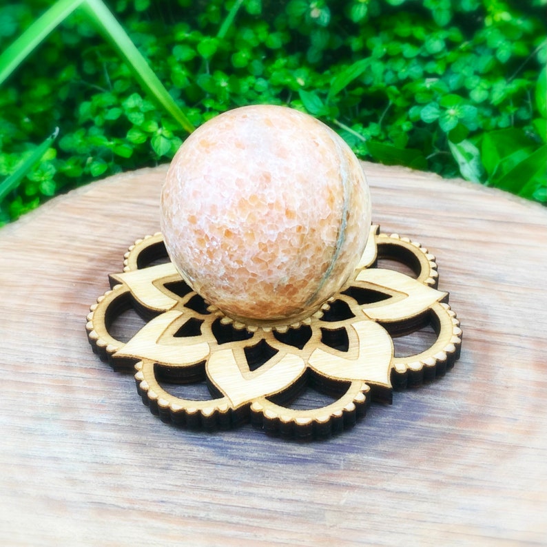 Mandala sphere stands, mandala sphere holder, birch wood sphere holder, wholesale sphere stand image 5