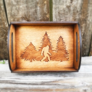 Bigfoot rustic tray, Bigfoot serving tray, Bigfoot gift, Bigfoot decor, Sasquatch gift, Sasquatch decor, wood tray
