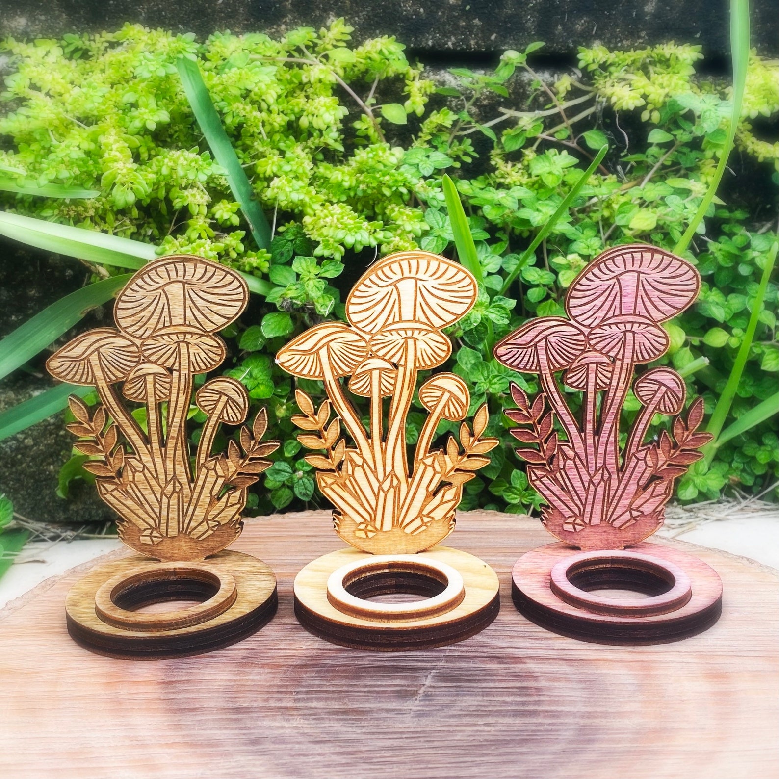 Sphere Holder Display Stand Wood Mushroom Sphere Holder Etsy