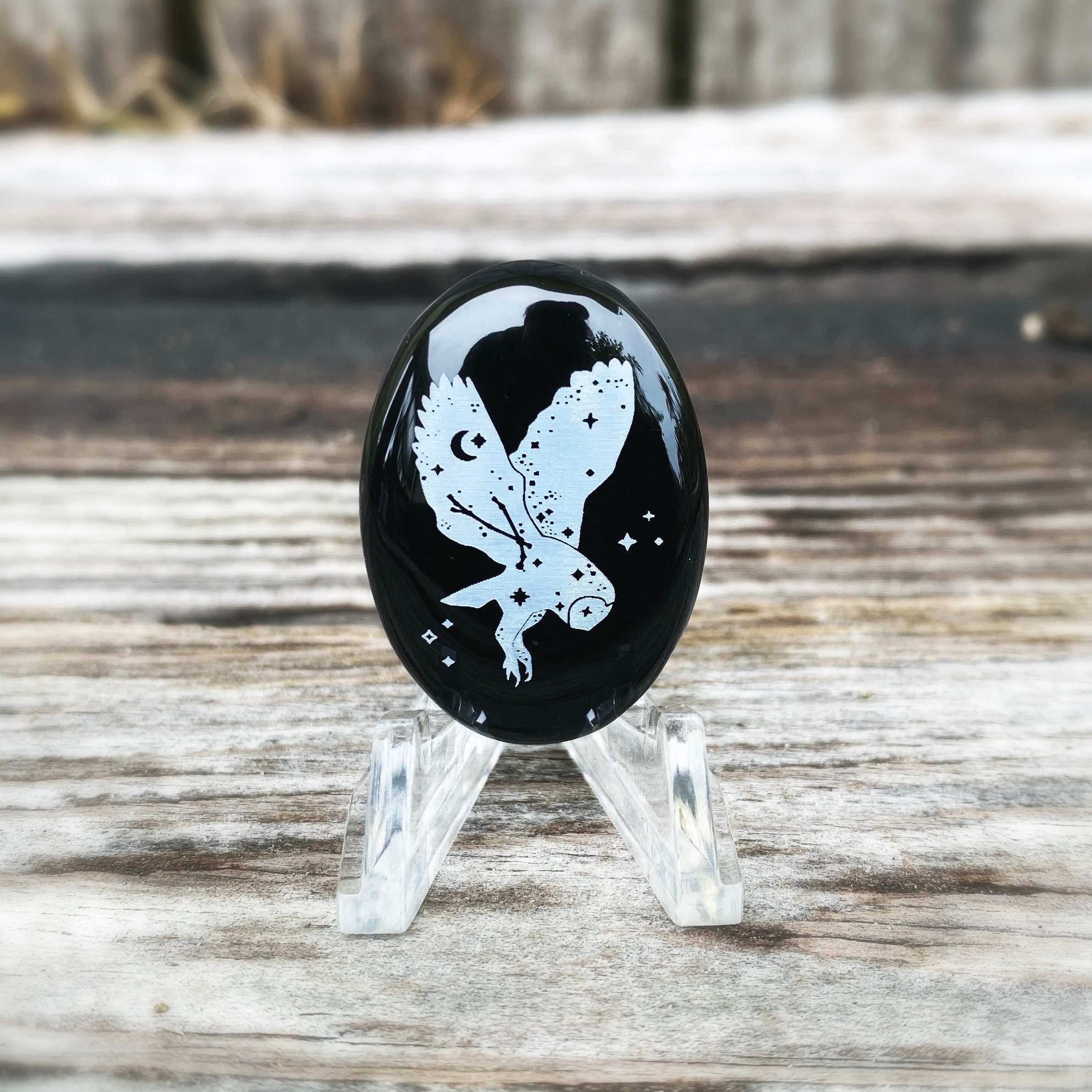 Owl cabochon, celestial cabochon, owl jewelry, owl pendant, celestial jewelry, celestial pendant, on