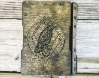 Personalized tarot card box, tarot card box, tarot card storage, raven box, raven tarot box, crow tarot box