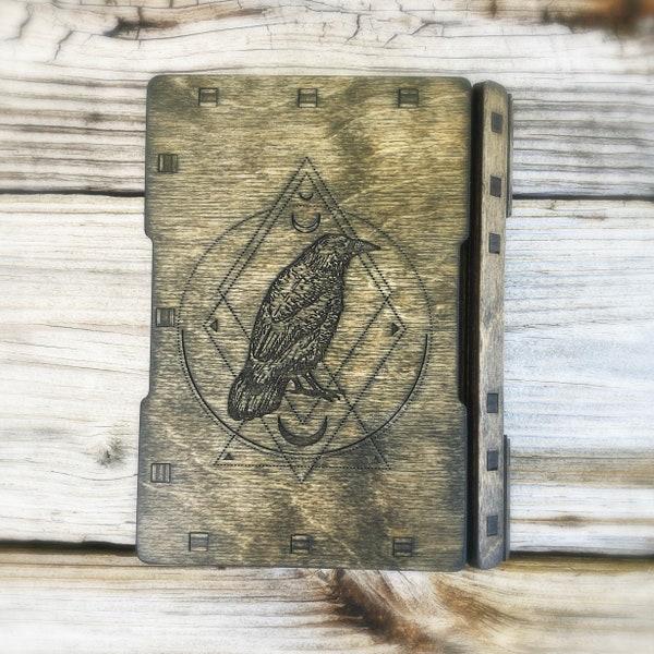 Personalized tarot card box, tarot card box, tarot card storage, raven box, raven tarot box, crow tarot box