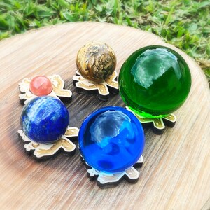 Mini Moon Sphere Stands, Sphere Stands, Birch Wood Sphere Holder ...
