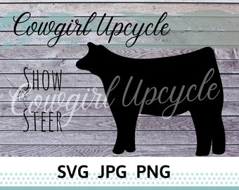 SVG Cut Files | instant download | digital clip art | show steer | livestock