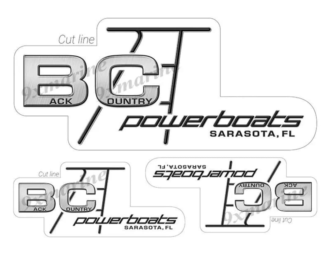 Back Country B.c. Vinyl Decal Boat Stickers 3 Pc Set, 10