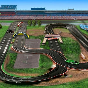Slot Car Racetrack 2'x3' layout background-Printed on Canvas