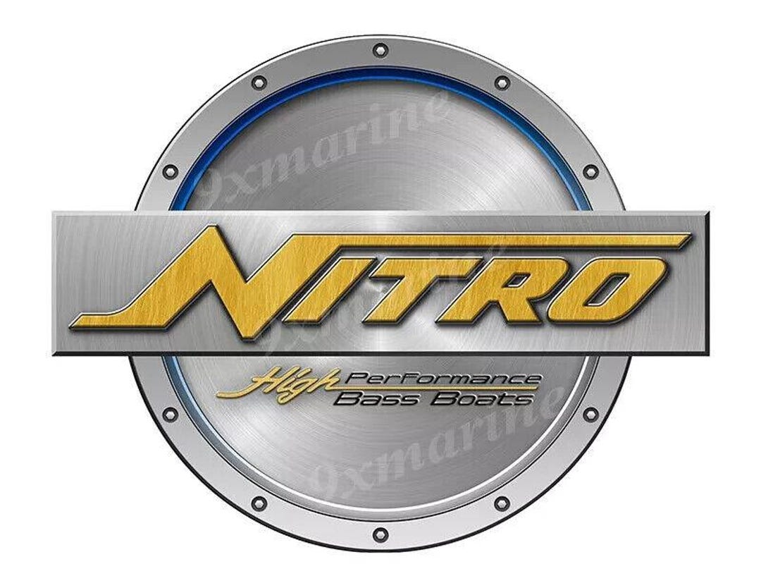 Nitro Racing Sticker Nitro Brushed Metal Style Round Vinyl Decal Boat Sticker, 9.5