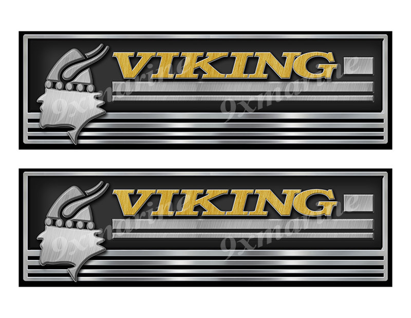 2 Viking Boat Classic Stickers. Remastered on Waterproof 