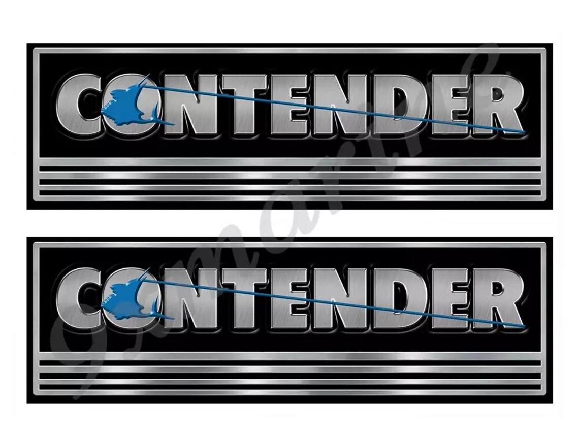 Contender Remastered Name Plate Vinyl Decal Boat Stickers, Set of 2, 10 ...