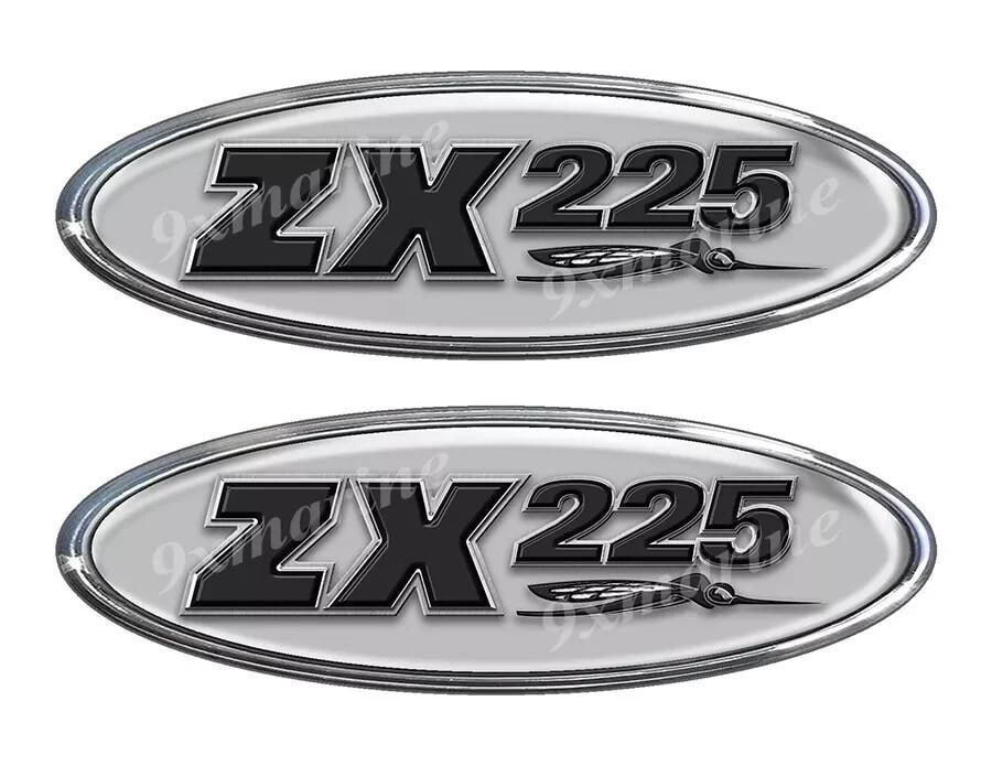 Skeeter ZX 225 Boat Decal Set, Remastered Oval Vinyl Stickers, 10" x 3.5"