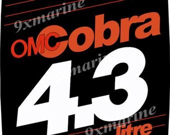 OMC Cobra Flame Arrestor Sticker 4.3 litre - on waterproof laminated vinyl (not domed) DIY - Must be cut using scissors. Not OEM Video