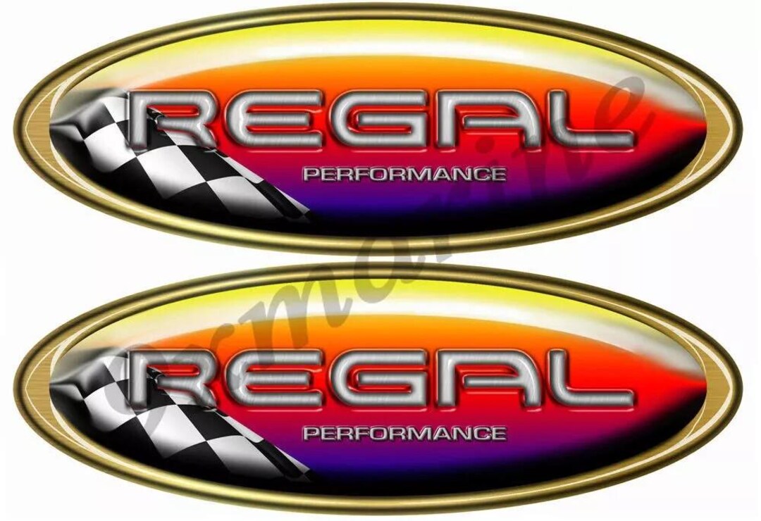 Regal Ride Decal Regal Racing Boat Stickers, Oval Vinyl Decals (set of 2, 10