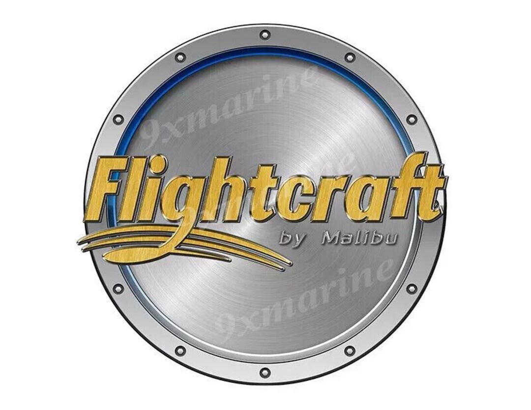 Flightcraft by Malibu Round Vinyl Decal Boat Sticker, 7.5