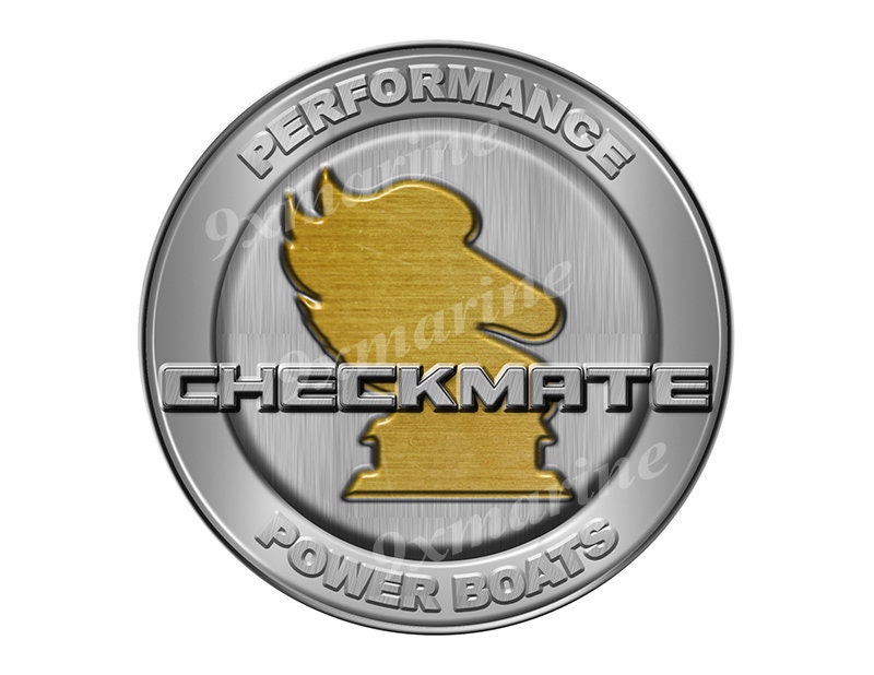 Checkmate Powerboat Boat Decals - 2 Color! - Style 2