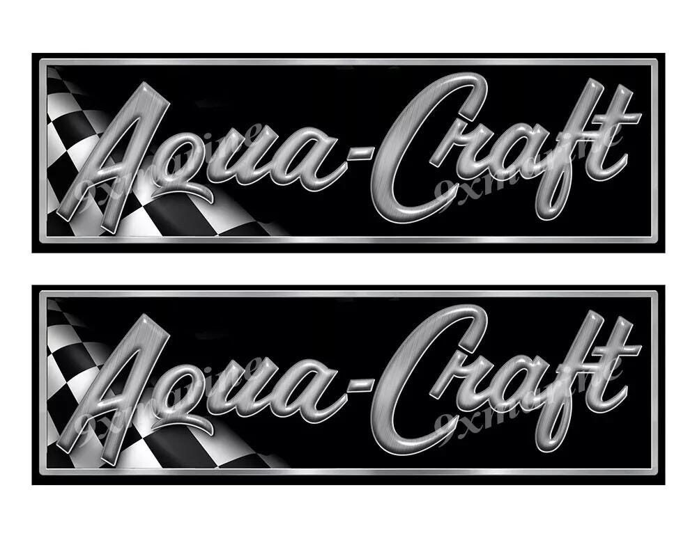 Aqua-craft Classic Racing Vinyl Decal Boat Stickers 2 Pc Set, 10