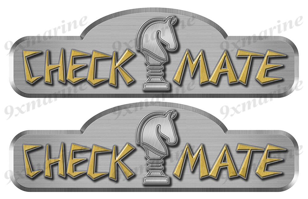 Checkmate Racing Sticker Two Checkmate 70s Remastered Stickers. Brushed Metal Style - 16