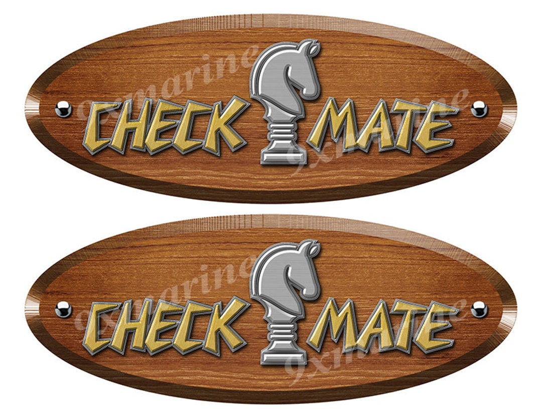Checkmate Racing Sticker Checkmate Wood Grain Boat Restoration Sticker Set on Waterproof ...
