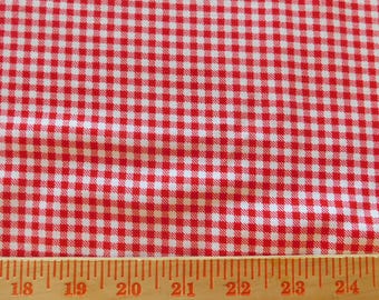 Destash- Heavier Apparel Gingham Print Fabric Remnant-  Has been washed (G-327)