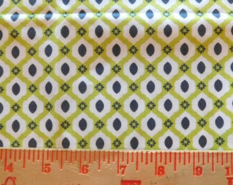 Destash- Over 1/4 Yard of Citron and Dark Gray Cotton Fabric (G-334)