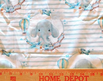 Destash- Large Fabric Remnant With Baby Elephants (G-308)