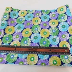 Destash- Teal/Green/Yellow/Purple Flower Cotton (F-043)
