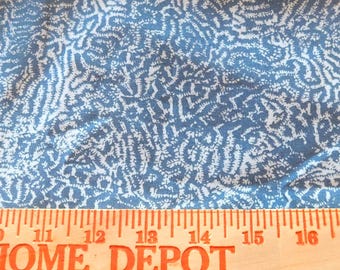 Destash- Over 3 Yards of Blue Squiggle Print Cotton Quilt Backing Fabric (G-326)