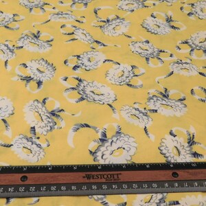 Destash-Over 1 Yard Of Lightweight Yellow Floral Apparel Fabric- Has Been Washed (E-046)