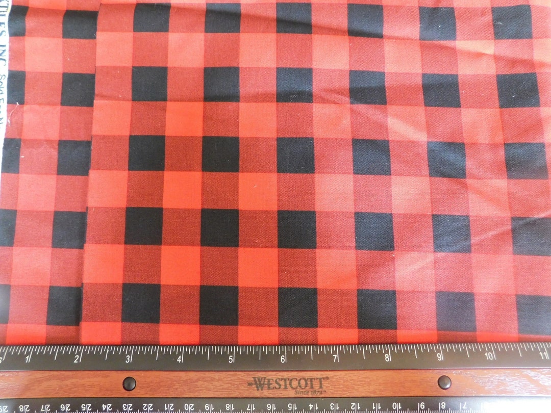 Destash Black and Red Buffalo Check Fabric Remnant D085 Etsy