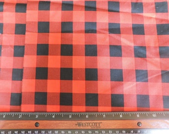 Destash - Resto de tecido xadrez de búfalo preto e vermelho (D-085)