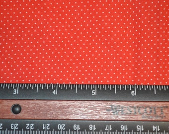 Destash- Over Half A Yard Of Red And White Pin Dot Cotton Fabric (C-60)