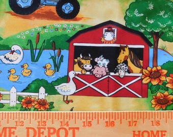 Destash- Over Half a Yard of Farm Print Cotton Fabric (G-309)
