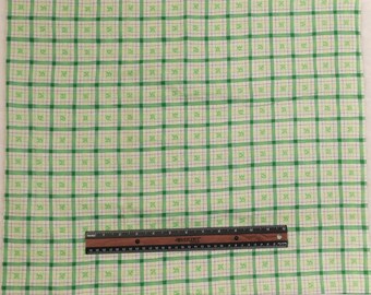 Destash- 1 yard of Green Plaid Michael Miller Garden Check Cotton Fabric (E-104)