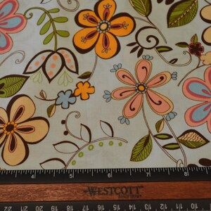 Destash- Several Pieces of Light Blue Floral Cotton Fabric -Please Read Description (D-011)