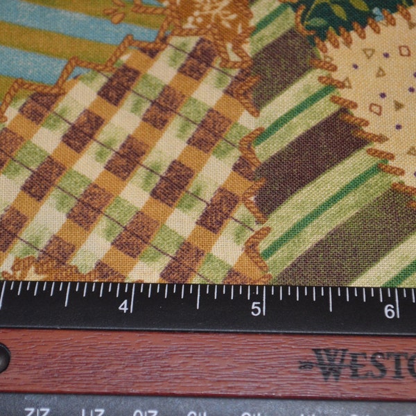 Destash- 30 Vintage Fabric Rectangles In a Faux Patchwork Pattern (C-62)