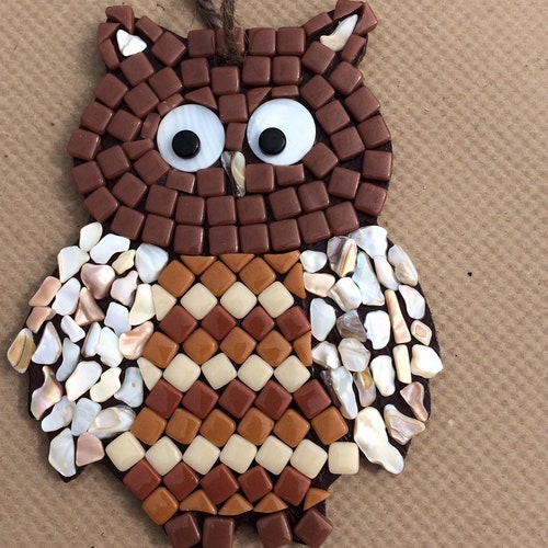 Owl Mosaic Art Kit Kids Art Kit DIY Art Kit Etsy