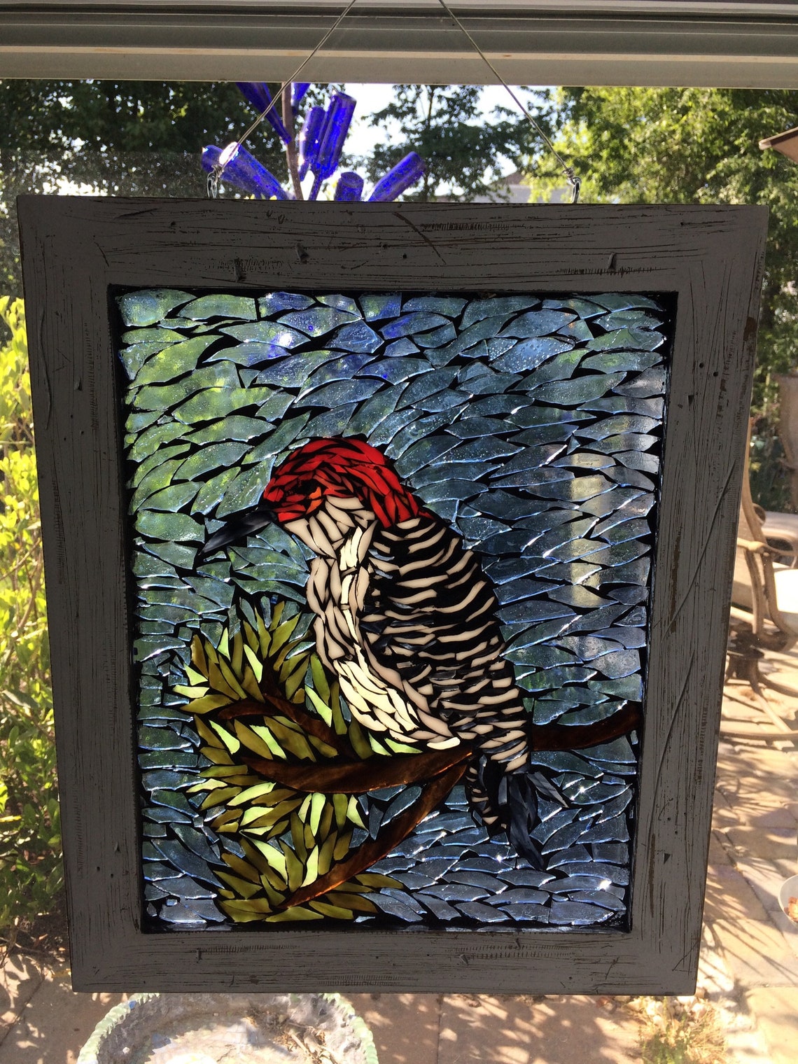 Stained Glass Woodpecker Suncatcher Mosaic Bird Art Gift for Etsy