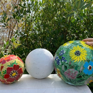 Poppy Sphere Mosaic Gazing Ball Extra Large, Garden Globe - Etsy
