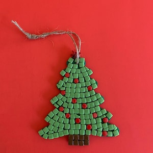Christmas ornament kit, Christmas tree ornament kit, Kids Christmas Craft project, Mosaic christmas ornament, DIY ornament kit, mosaic kit,