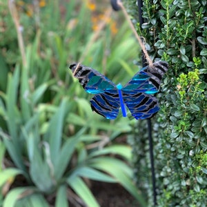 Stained glass mosaic butterfly suncatcher