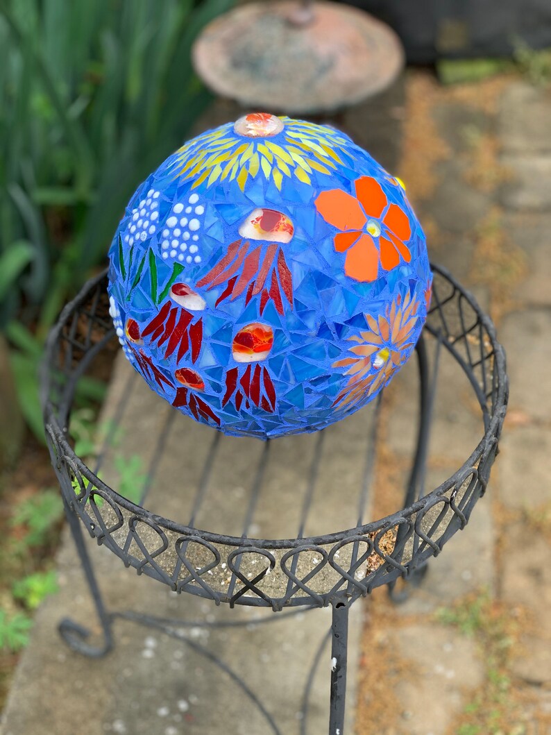 Mosaic Gazing Ball Garden Ball Garden Art Gazing Ball Etsy