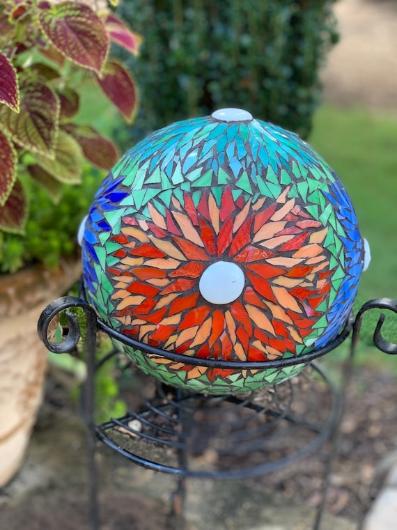 Mosaic Gazing Ball Garden Ball Garden Art Gazing Ball Etsy