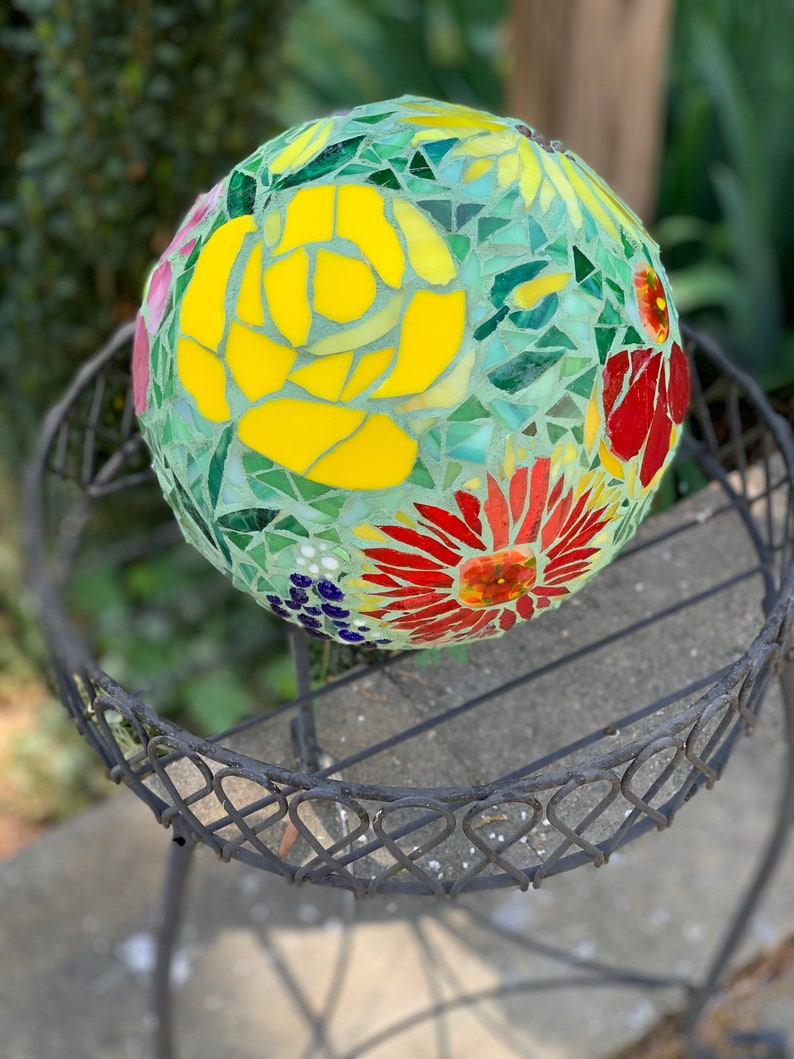 Mosaic Gazing Ball Garden Ball Garden Art Gazing Ball Etsy