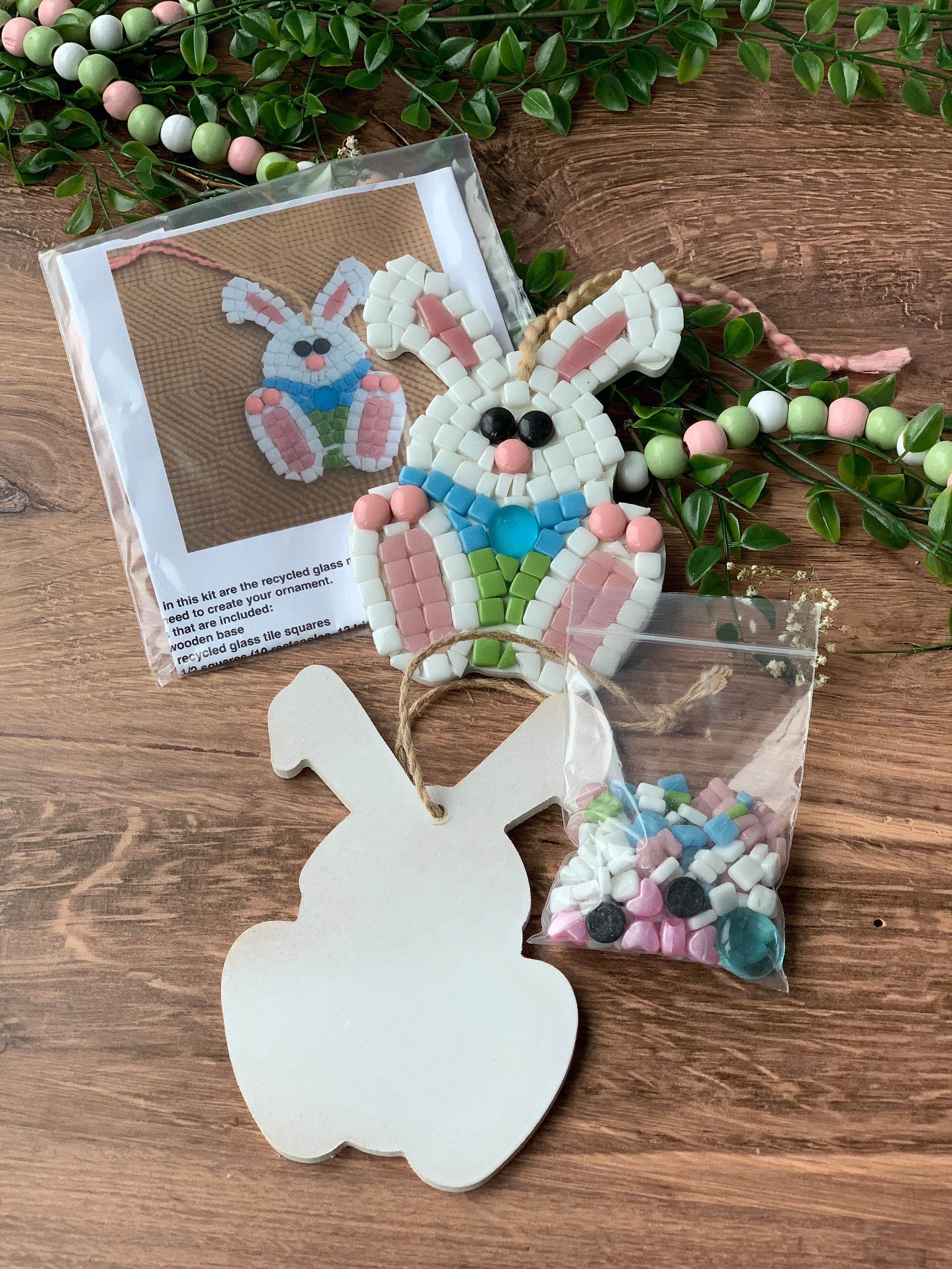 Mosaic Easter Bunny kit, DIY Easter Bunny kit, Kids Easter Craft