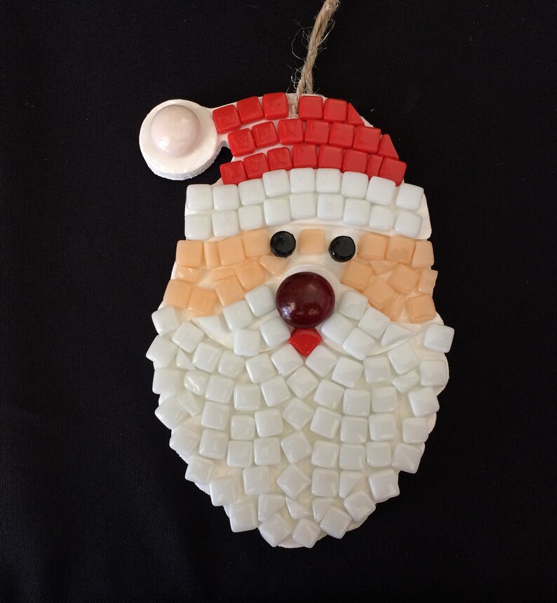 Santa Mosaic Ornament Kit Christmas Craft Kit DIY Ornament Etsy