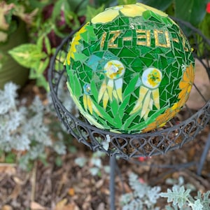 Wedding Gazing ball, Anniversary gift Mosaic Gazing Ball, Garden Ball, Garden Art, Gazing Ball, Wedding gift couple unique